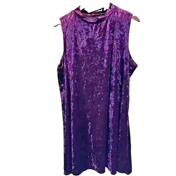 Signature Studios Burgundy Velvet Sleeveless Mock Neck Dress Woman Plus Size 2XL - Picture 1 of 8